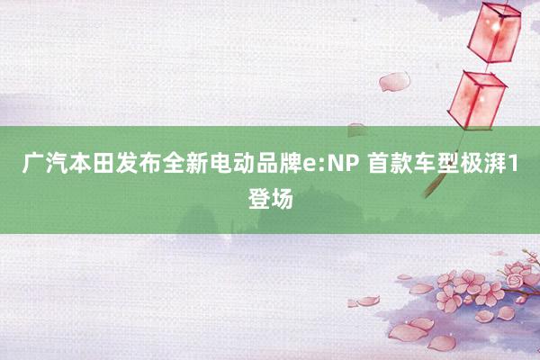 广汽本田发布全新电动品牌e:NP 首款车型极湃1登场